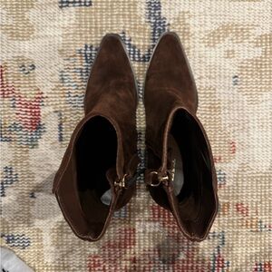 brown suede booties